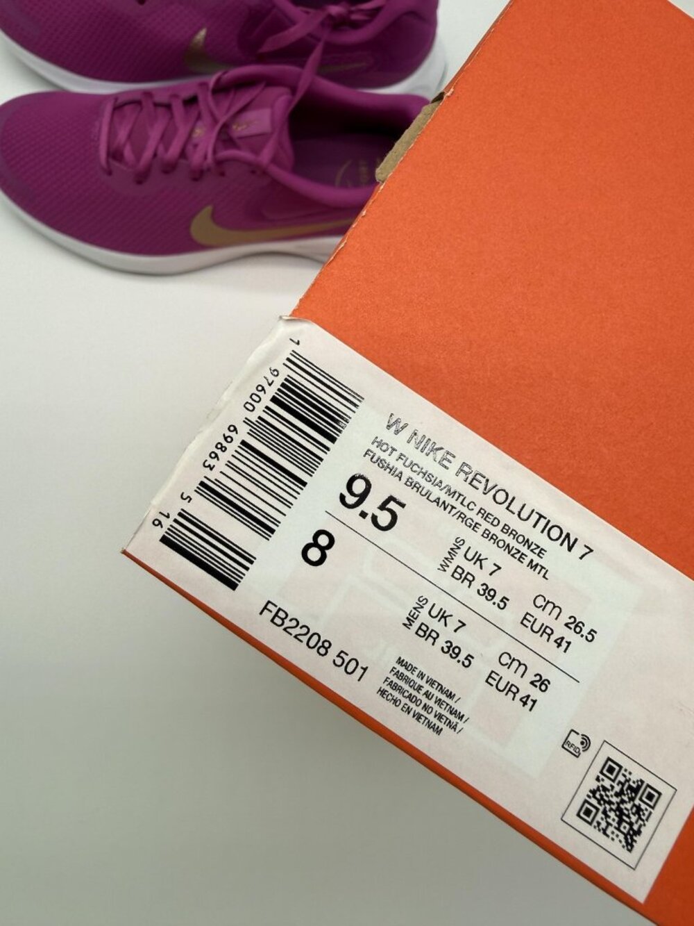 New Nike Revolution 7 Shoes Women's Size 9.5 Pink Running Comfort FB2208 501 - Picture 9 of 9